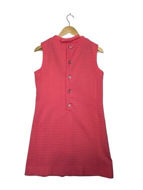 STACY AMES Vintage Bright Pink Sleeveless Shift Dress